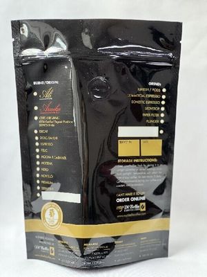 黒い ISO の環境に優しいコーヒー袋弁が付いている再密封可能なコーヒー バッグ