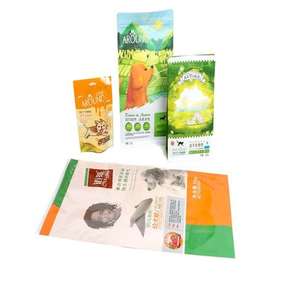 光沢のある表面のペット フードの包装袋 VMPET 材料再密封可能な食品袋