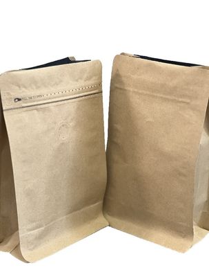 OEM コーヒー フラットボトム バッグ 優れたディスプレイ 片道ジップロック 100g-1kg