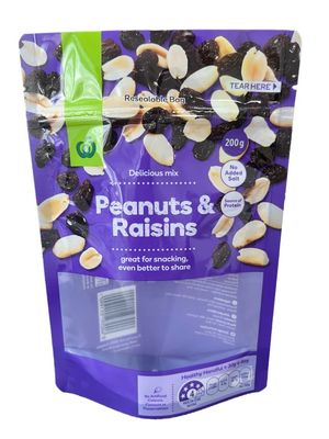 乾燥食品包装のためのカスタムクリアウィンドウプリントスタンドアップポケット