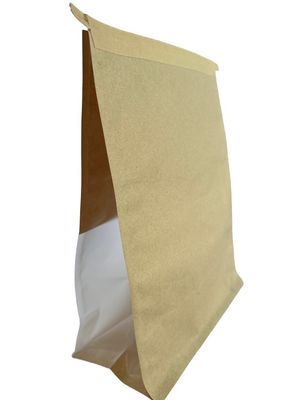 低臭 茶色の紙 窓とテープをカスタマイズした平底袋