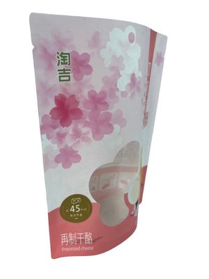 フラットボトムポーチ 食品用のカスタマイズされた茶色の紙ポーチ